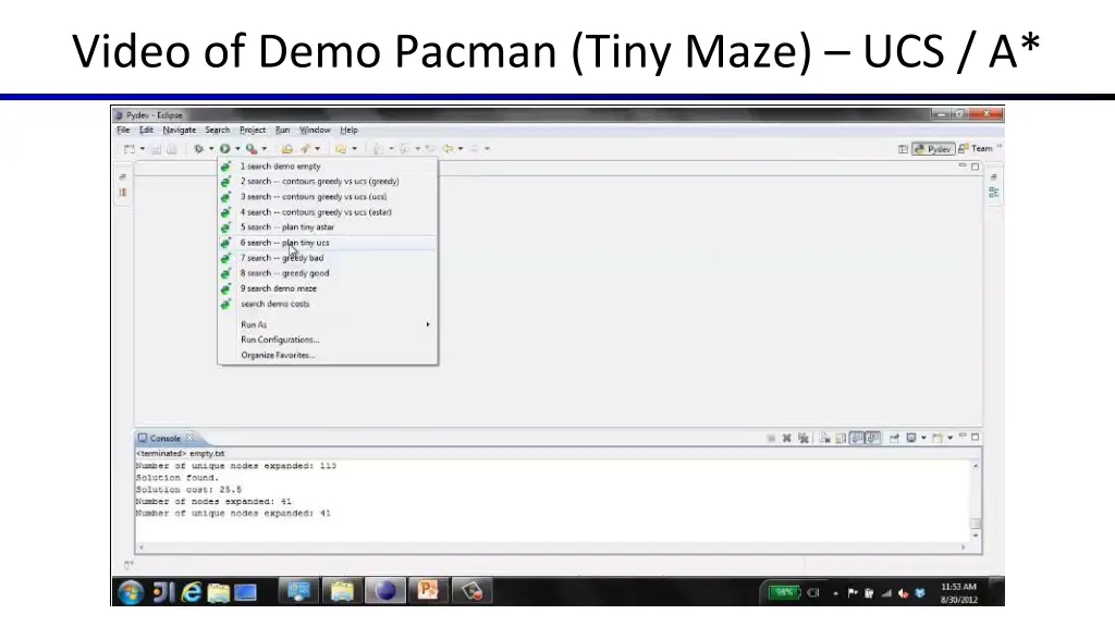 video of demo pacman tiny maze ucs a