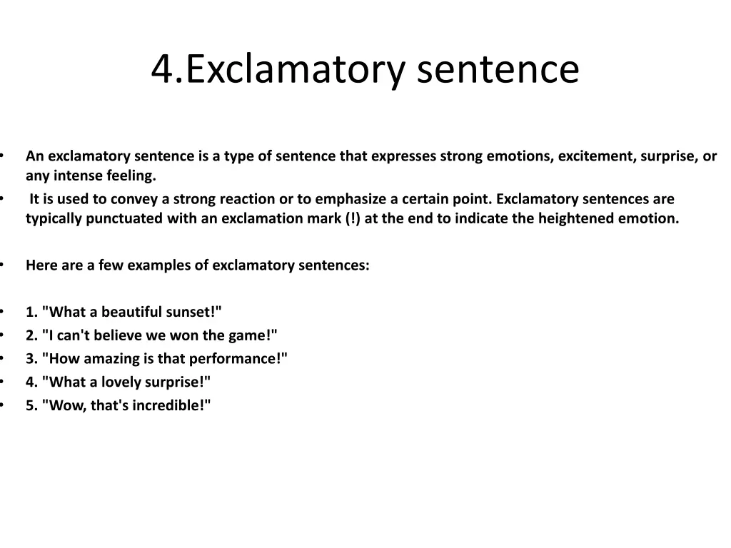 4 exclamatory sentence