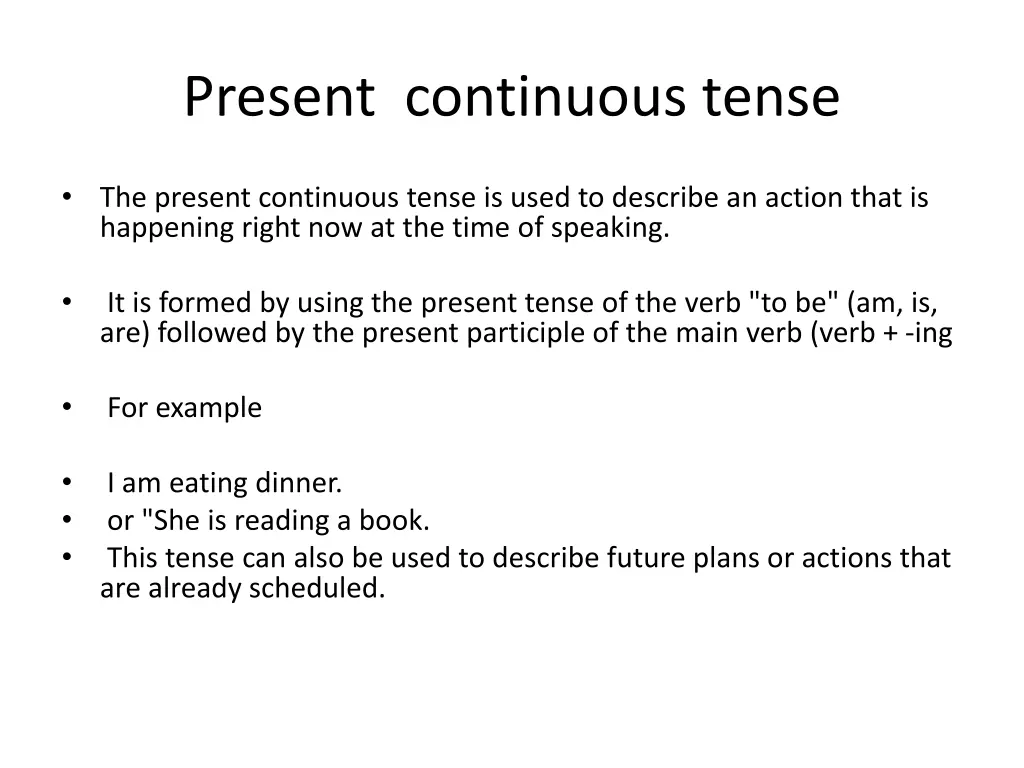 present continuous tense