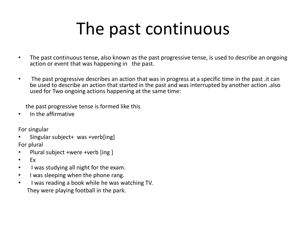 the past continuous