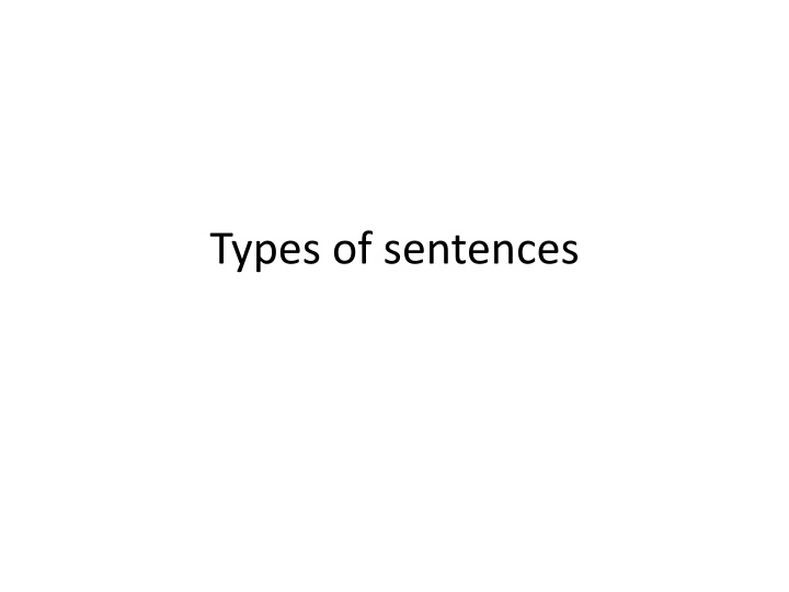 types of sentences