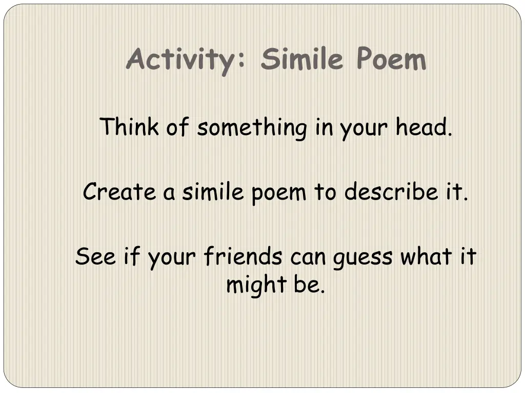 activity simile poem