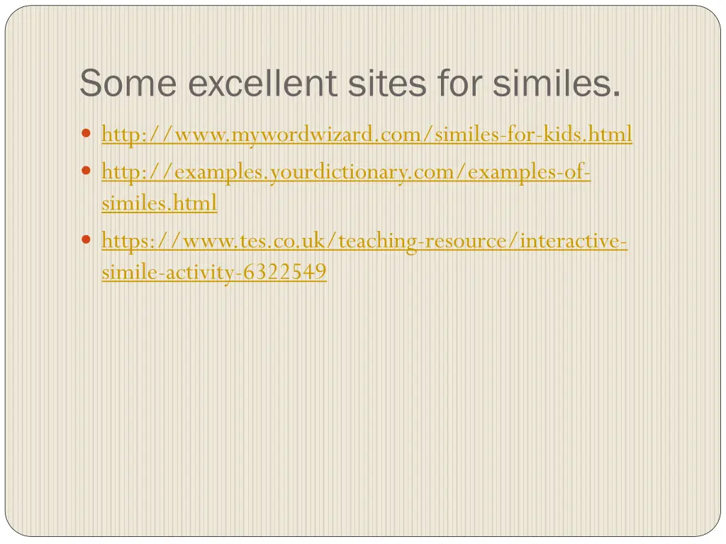 some excellent sites for similes