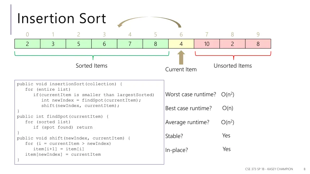 insertion sort