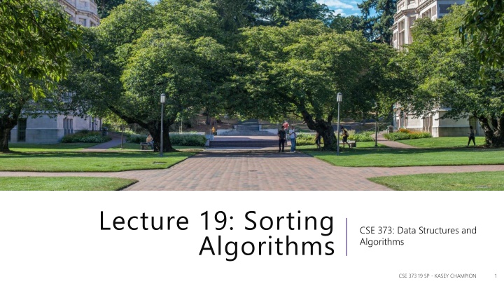 lecture 19 sorting algorithms