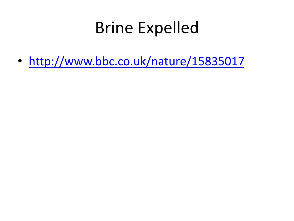 brine expelled