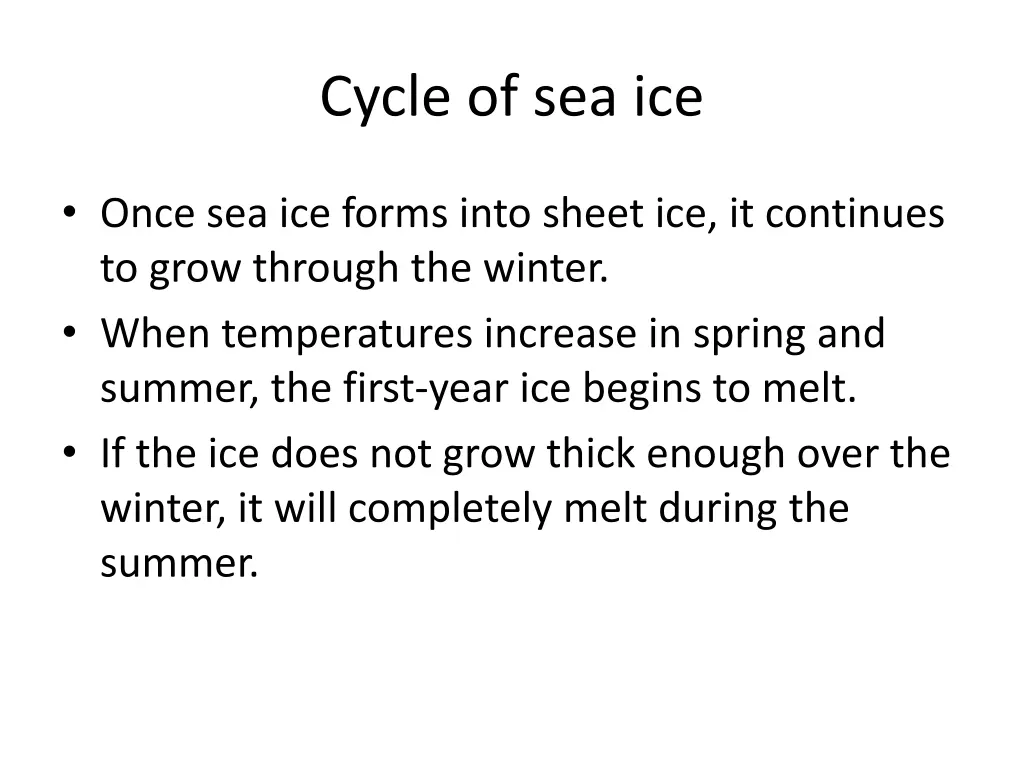 cycle of sea ice