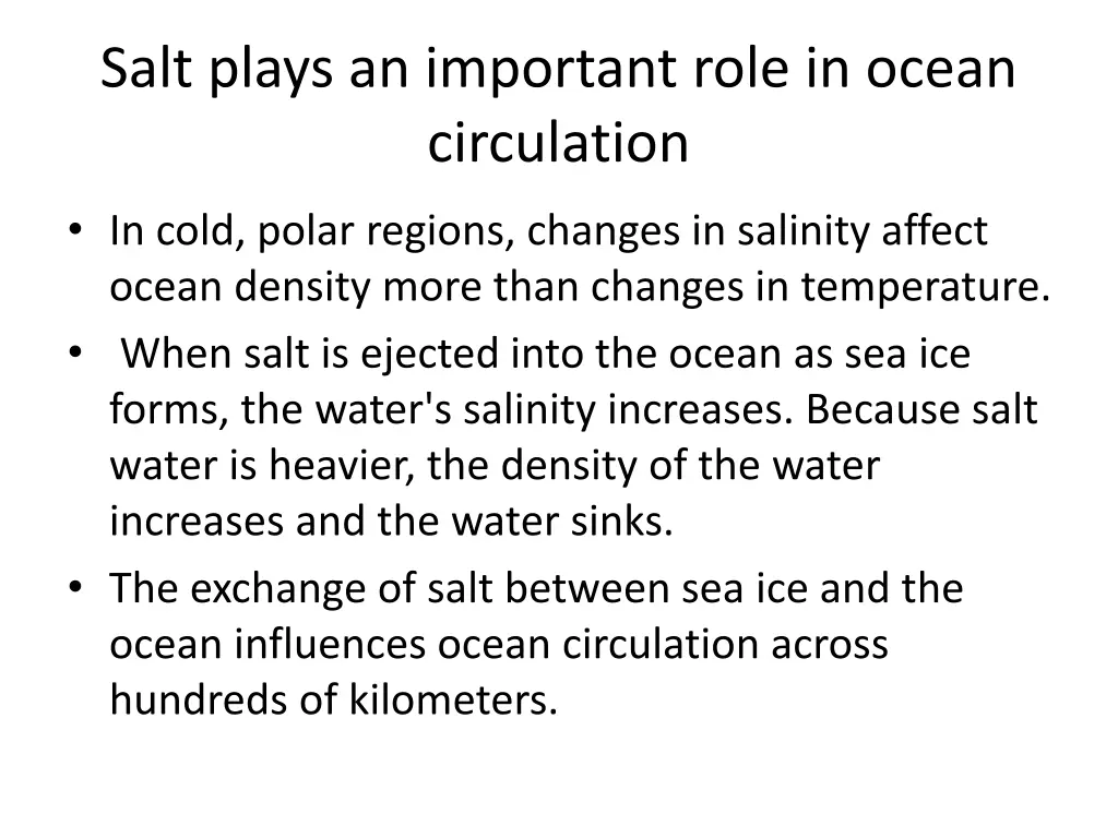 salt plays an important role in ocean circulation