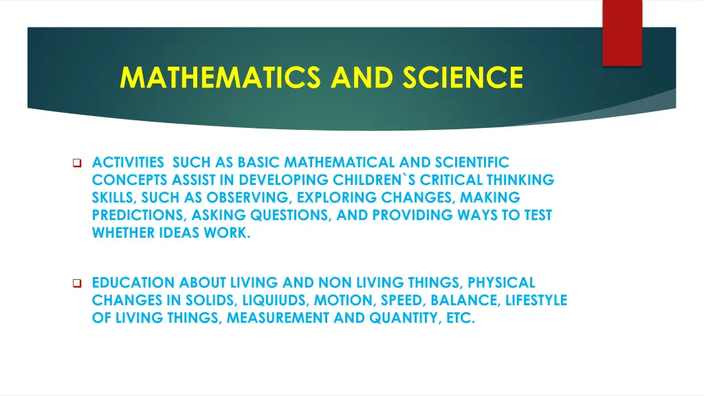 mathematics and science