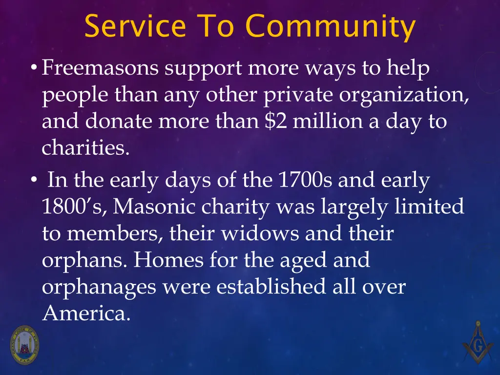 service to community freemasons support more ways