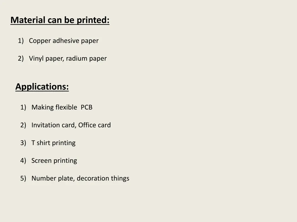 material can be printed