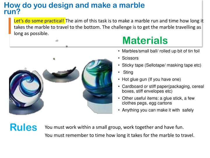 how do you design and make a marble run