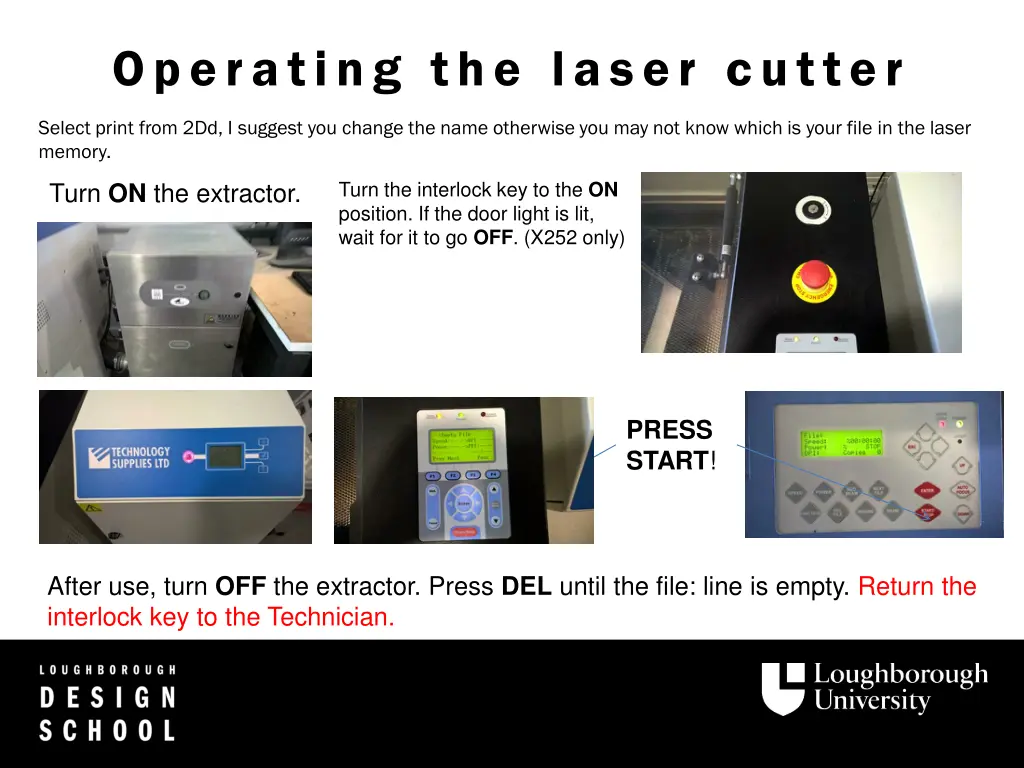 operating the laser cutter