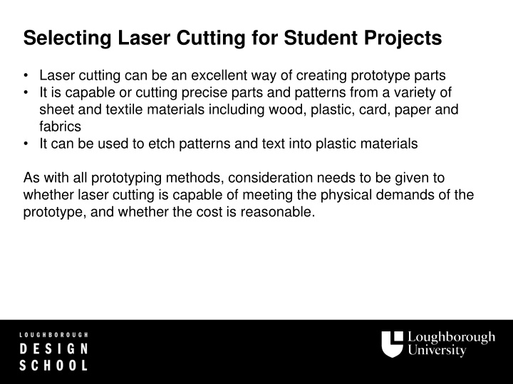 selecting laser cutting for student projects