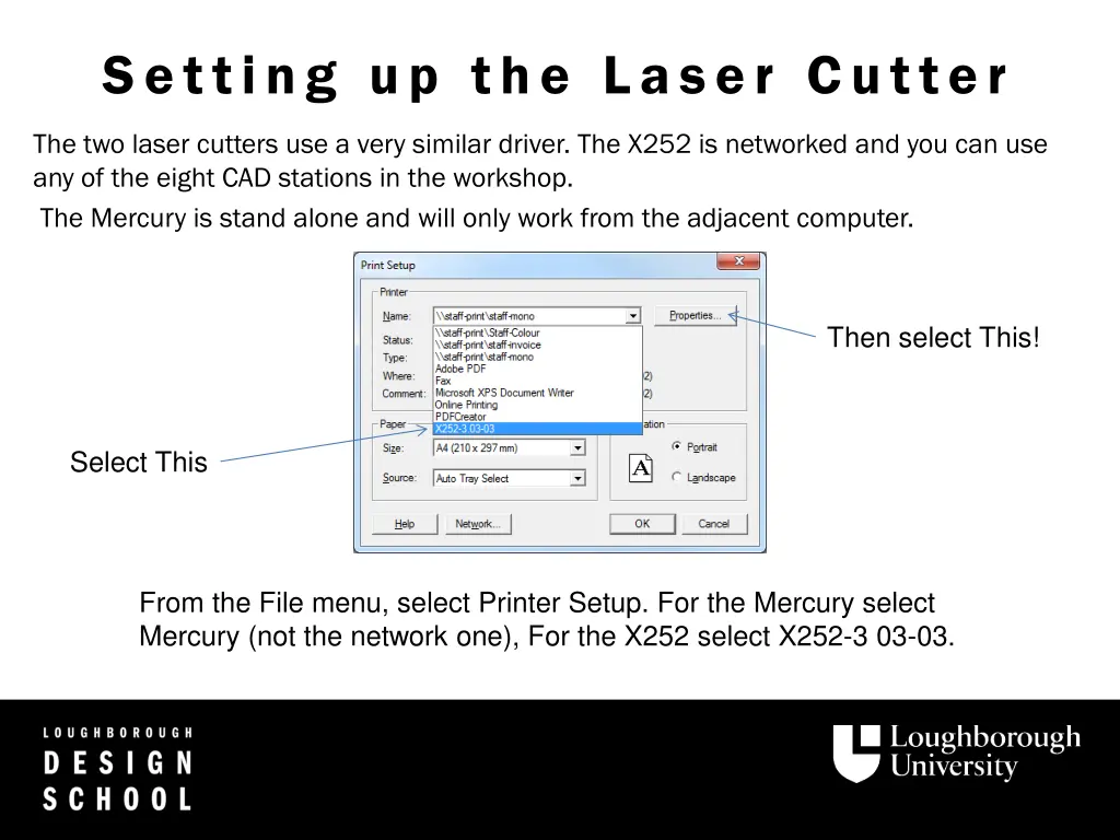 setting up the laser cutter