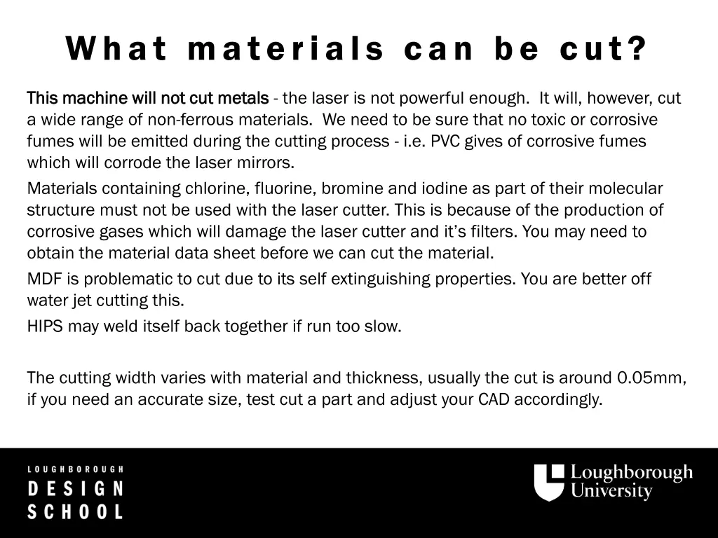 what materials can be cut