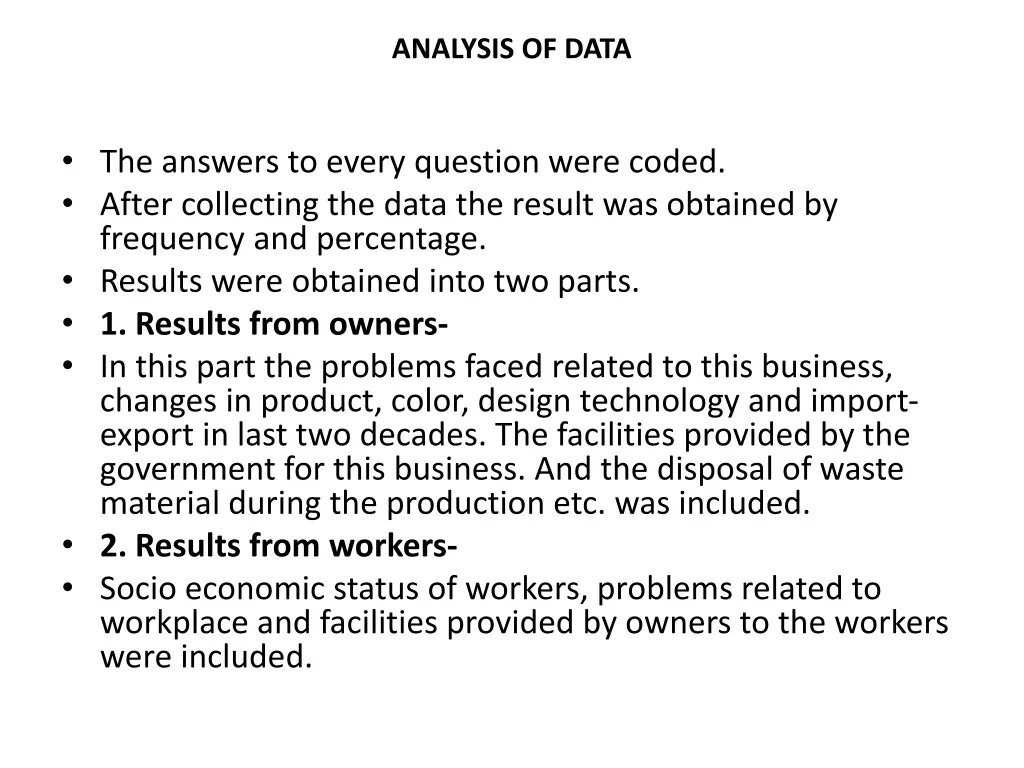 analysis of data