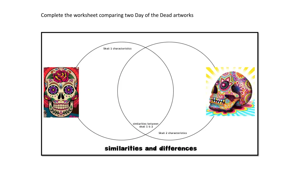 complete the worksheet comparing