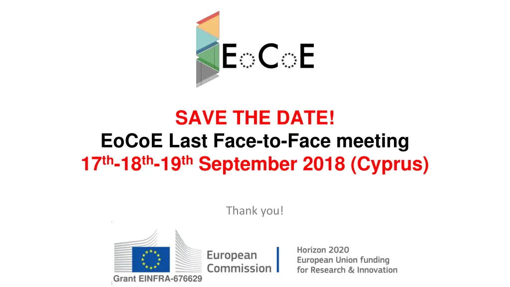 save the date eocoe last face to face meeting