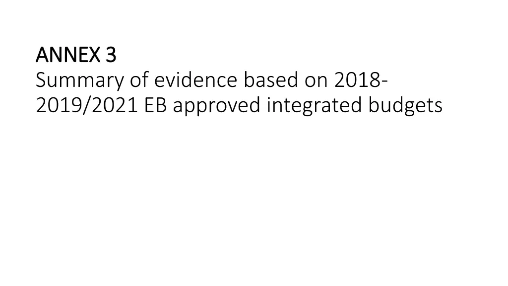 annex 3 annex 3 summary of evidence based on 2018