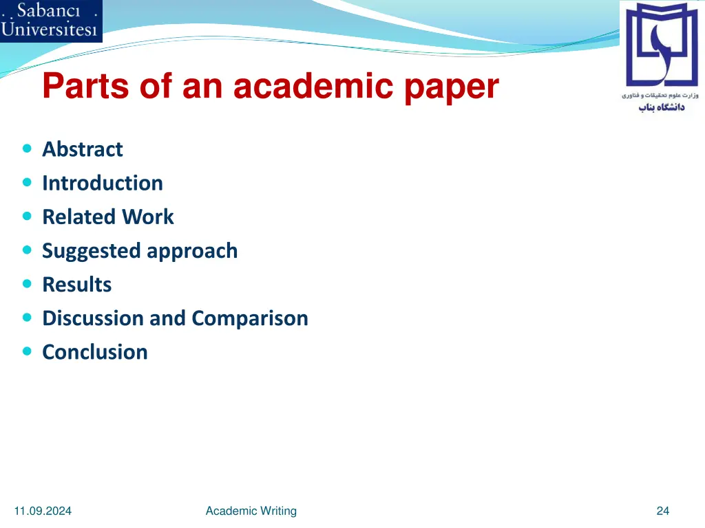 parts of an academic paper