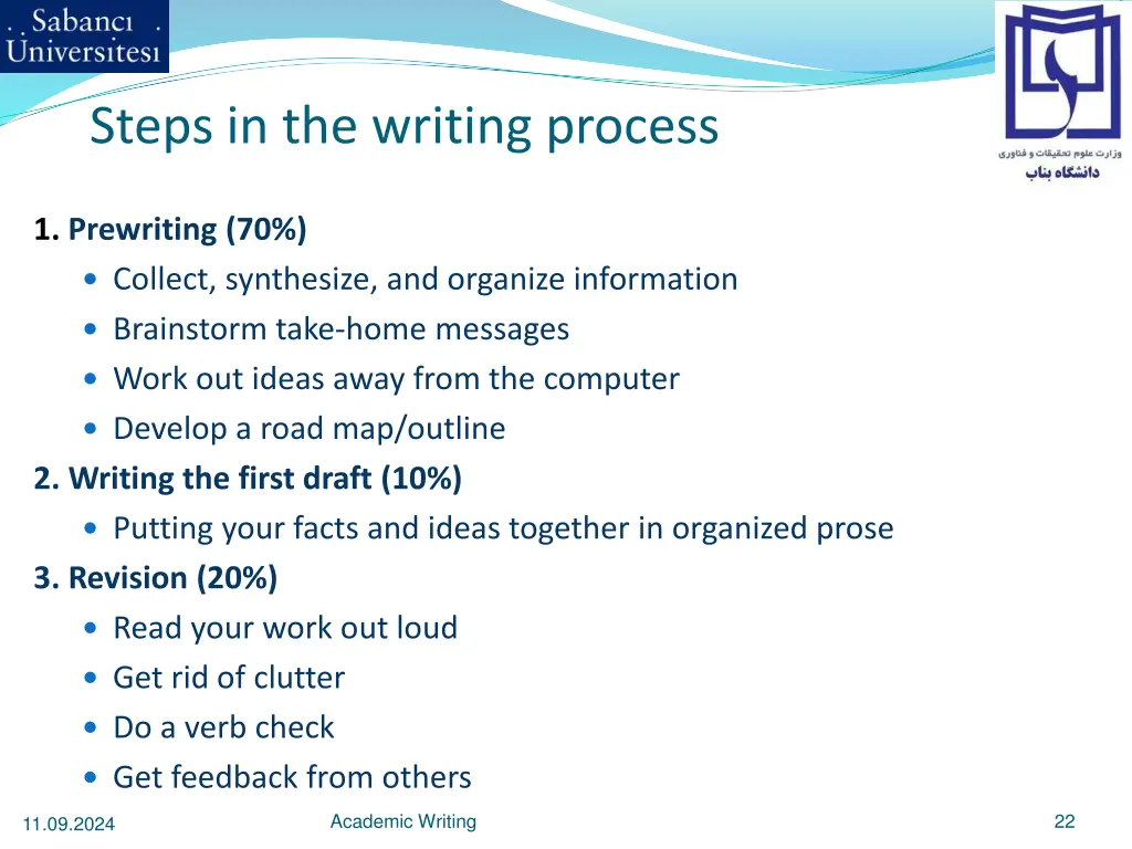 steps in the writing process