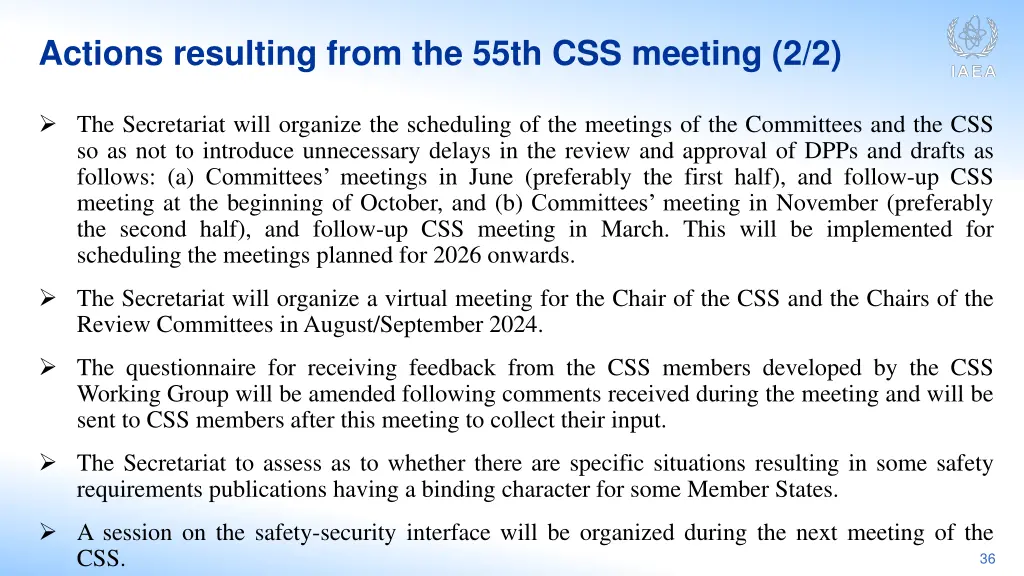 actions resulting from the 55th css meeting 2 2