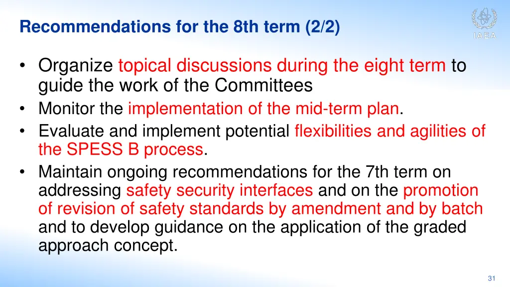 recommendations for the 8th term 2 2