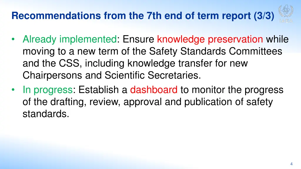 recommendations from the 7th end of term report 2