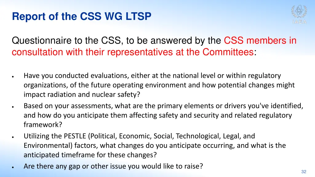 report of the css wg ltsp