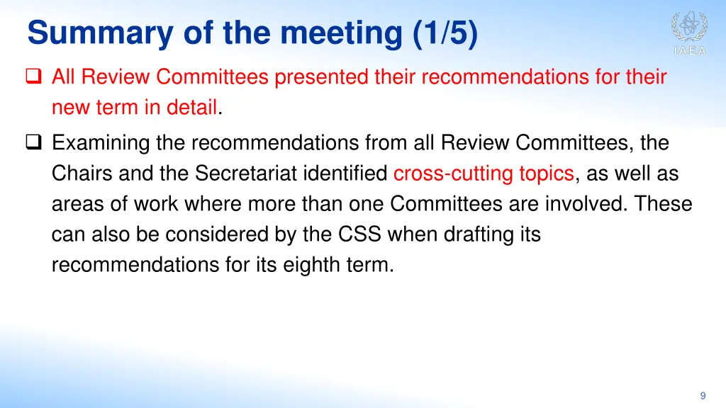 summary of the meeting 1 5