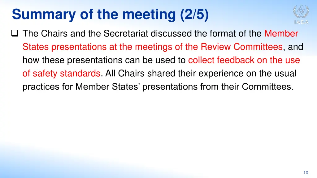 summary of the meeting 2 5