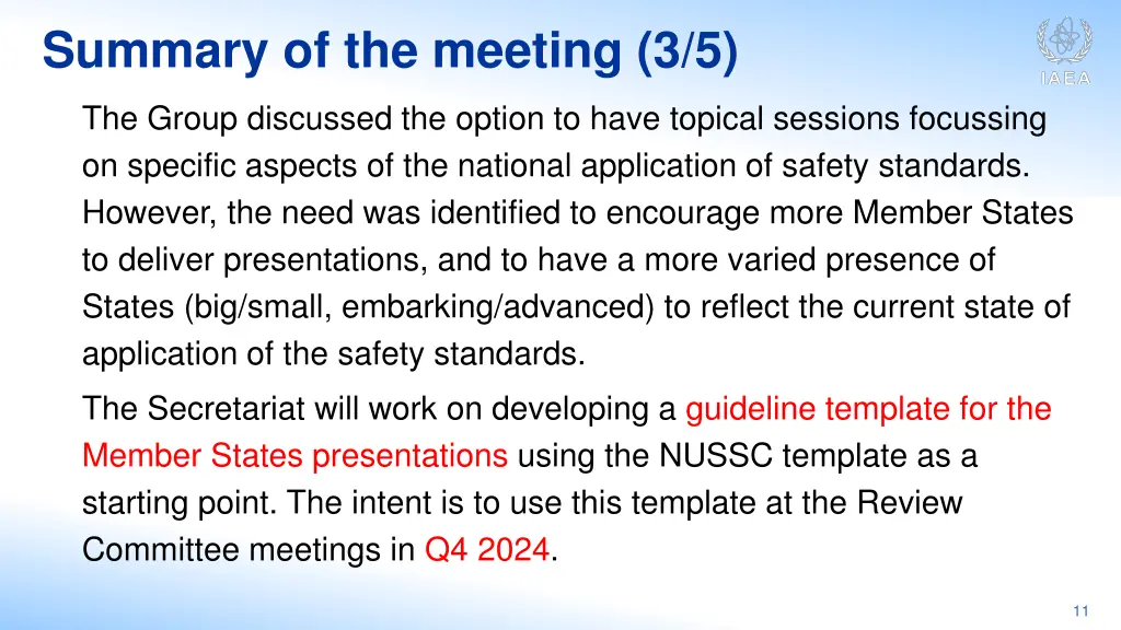 summary of the meeting 3 5