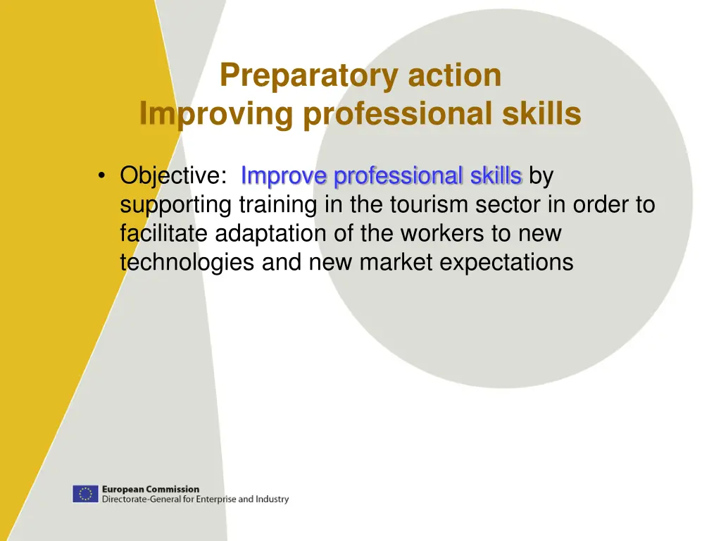 preparatory action improving professional skills