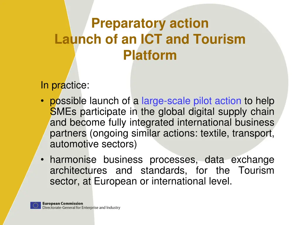 preparatory action launch of an ict and tourism 1