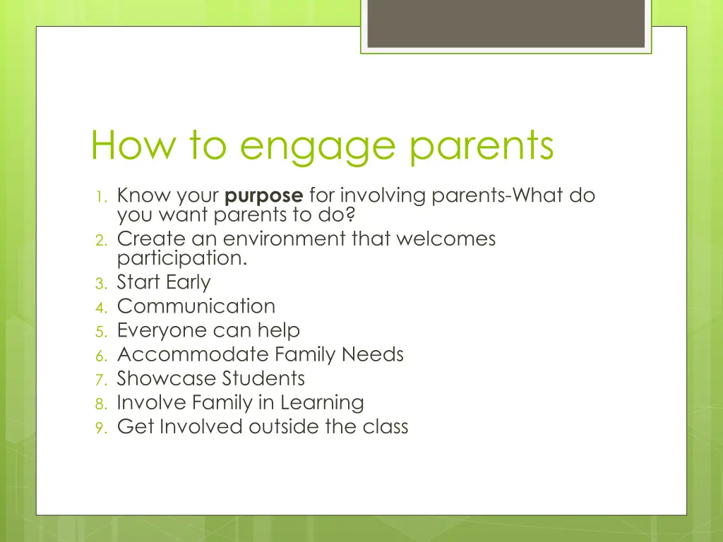 how to engage parents