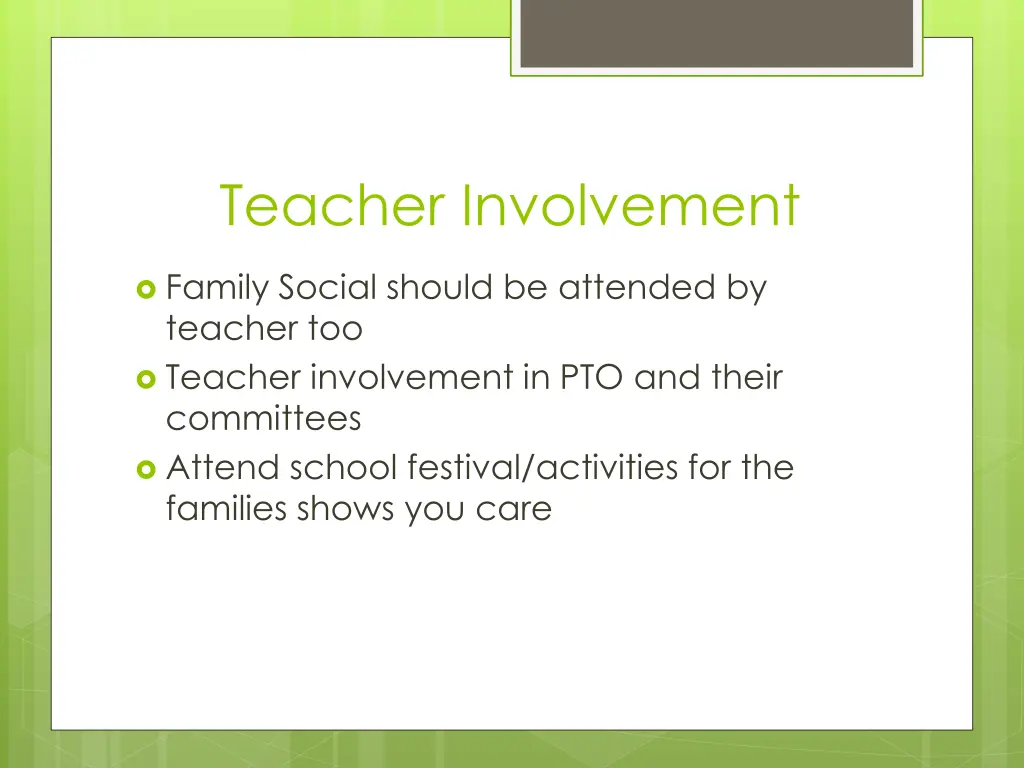 teacher involvement