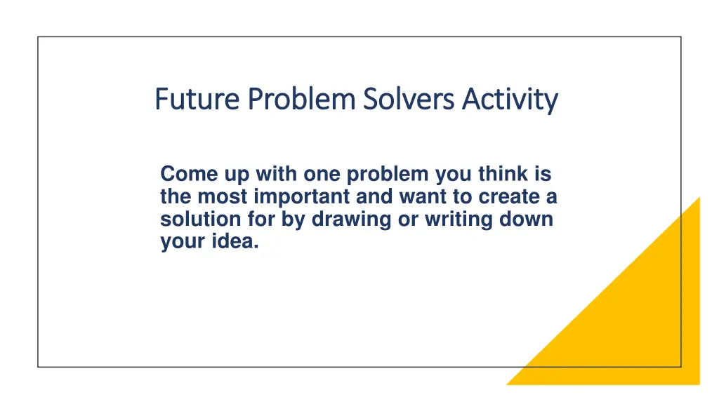 future problem solvers activity future problem