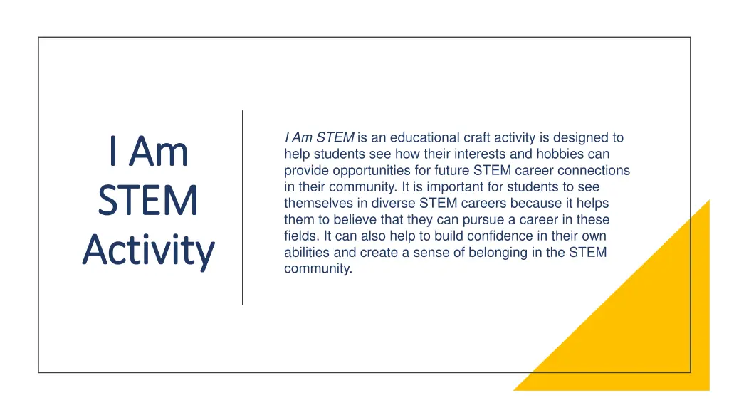 i am stem is an educational craft activity