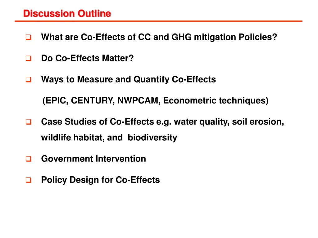 discussion outline