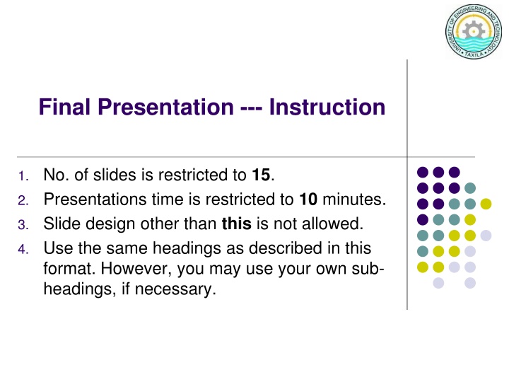 final presentation instruction