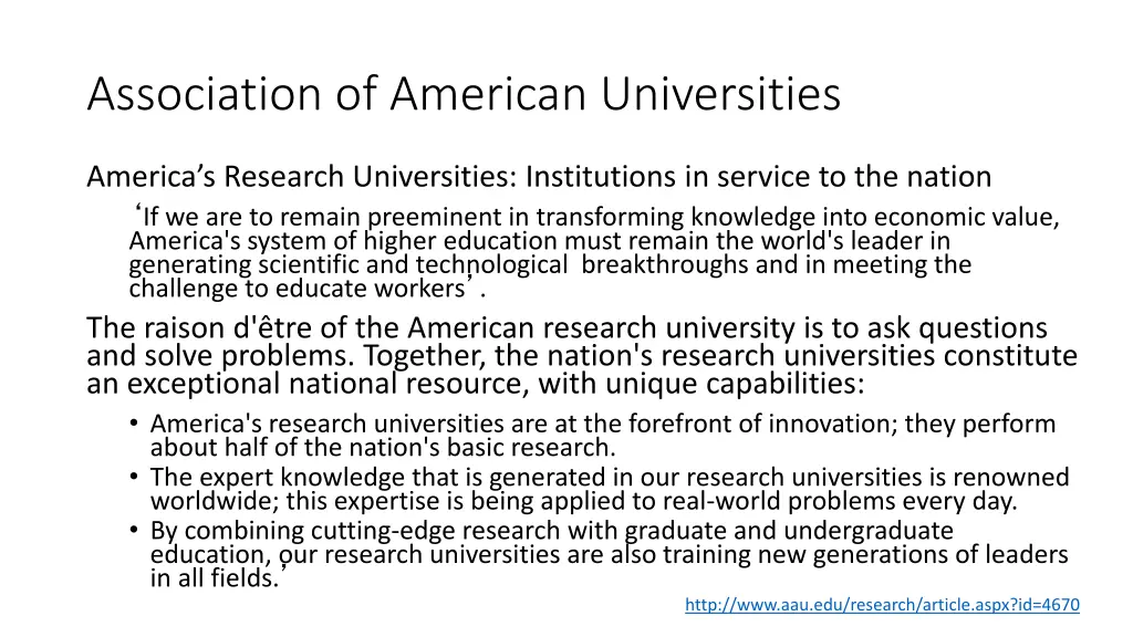 association of american universities