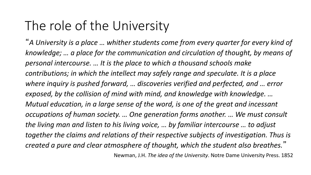 the role of the university