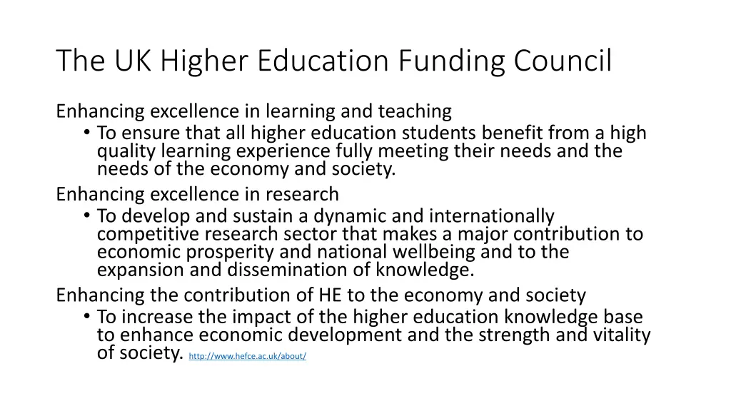 the uk higher education funding council