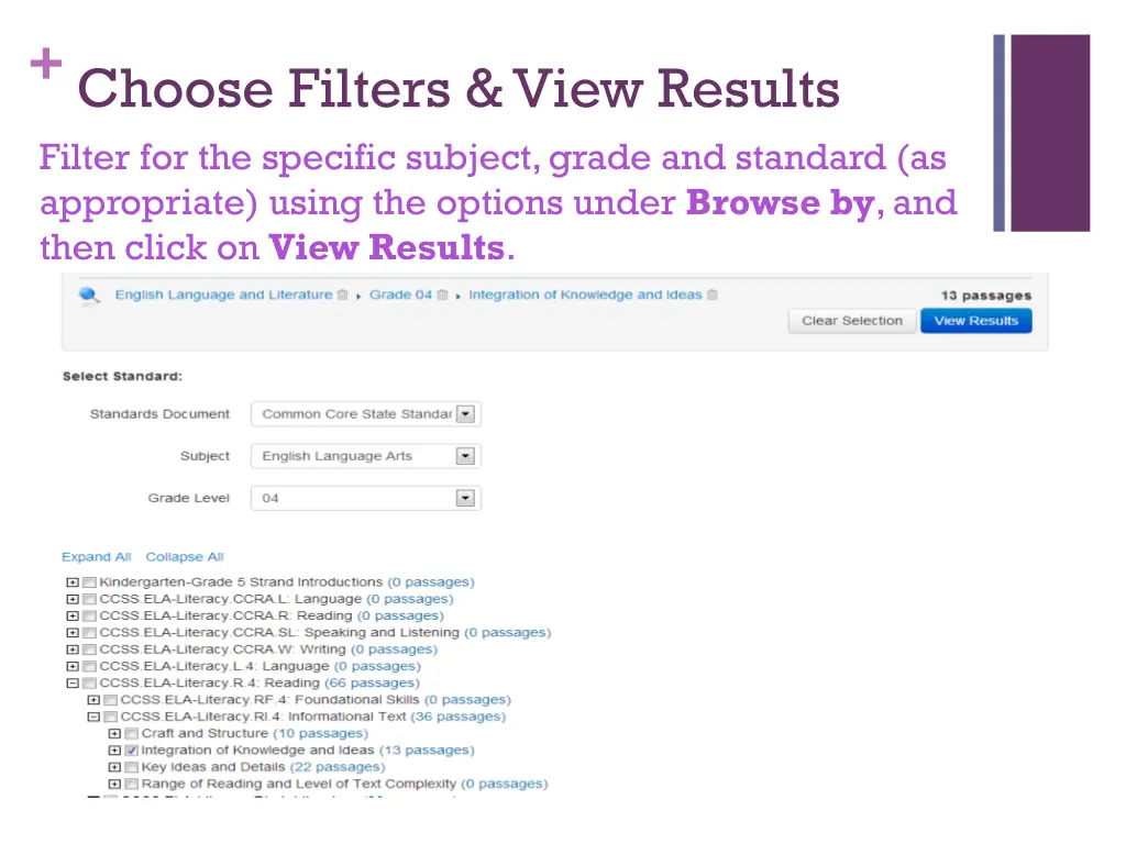 choose filters view results filter