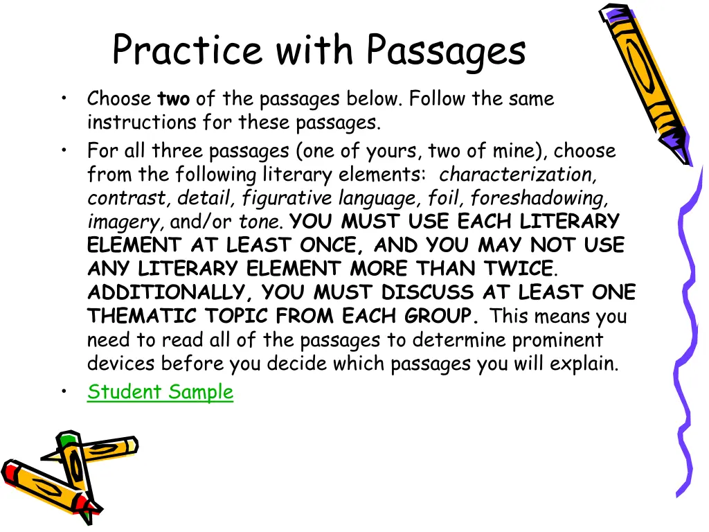 practice with passages choose two of the passages