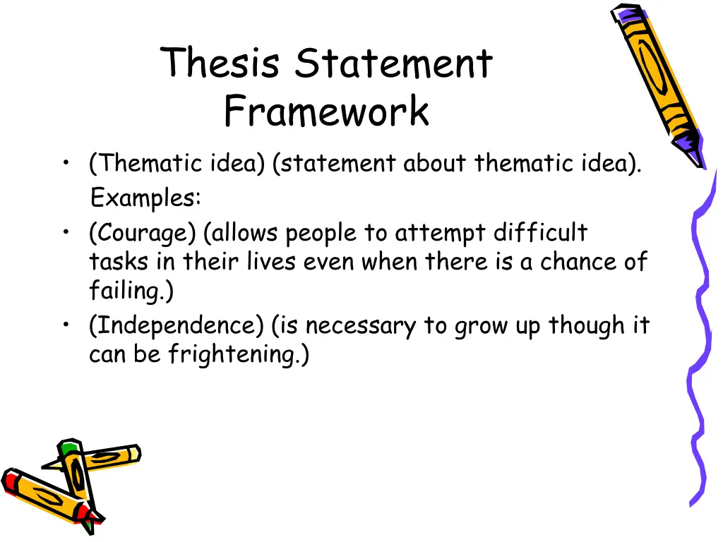 thesis statement framework thematic idea