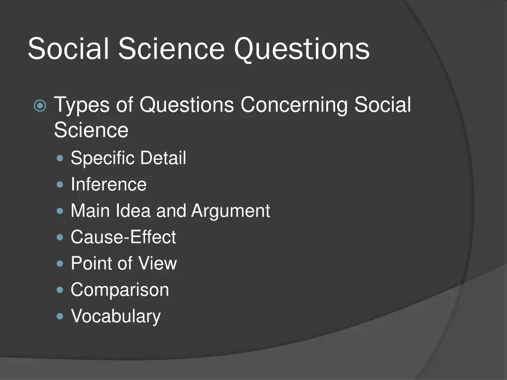 social science questions