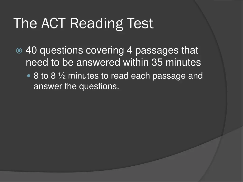 the act reading test