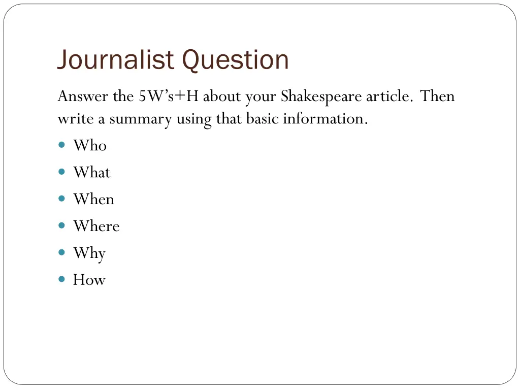 journalist question